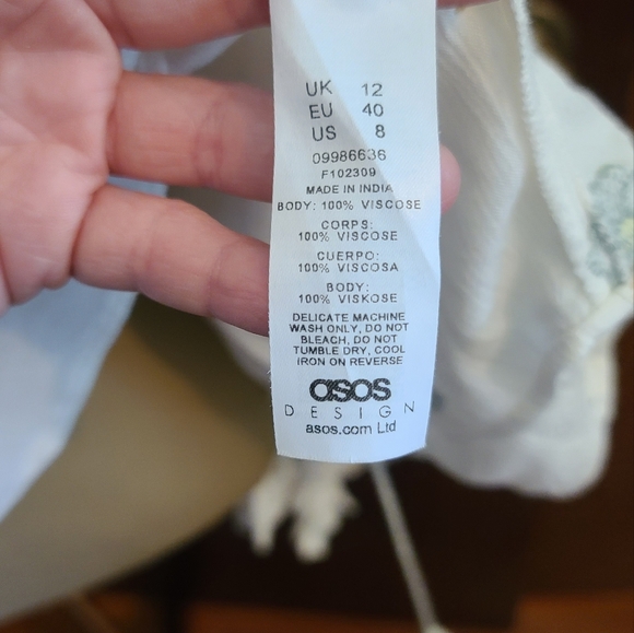 Asos Design Embroidered Top- Size Medium - Picture 9 of 9